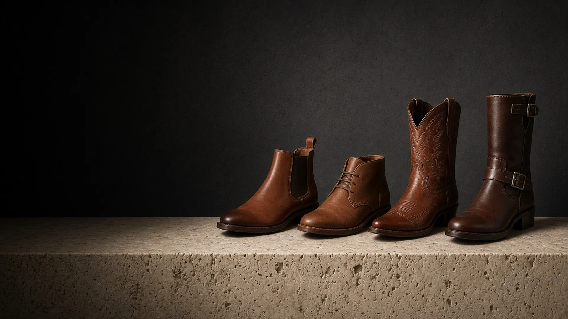 Four classic boot styles in a row