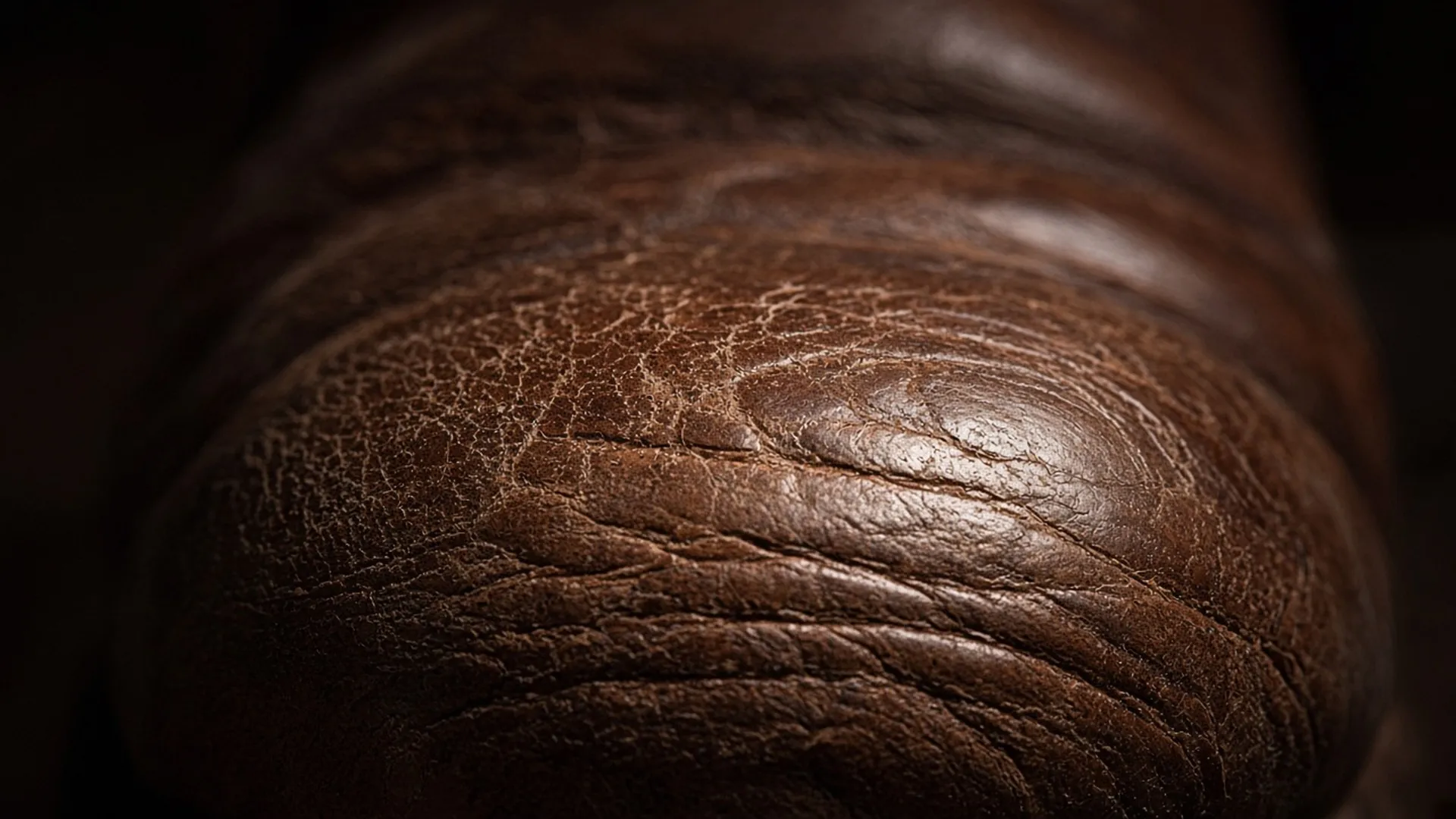 Close view of soft creases across a boot toe